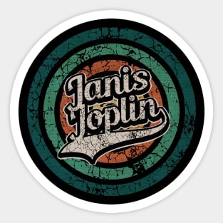 Janis Joplin // Retro Circle Crack Vintage Sticker